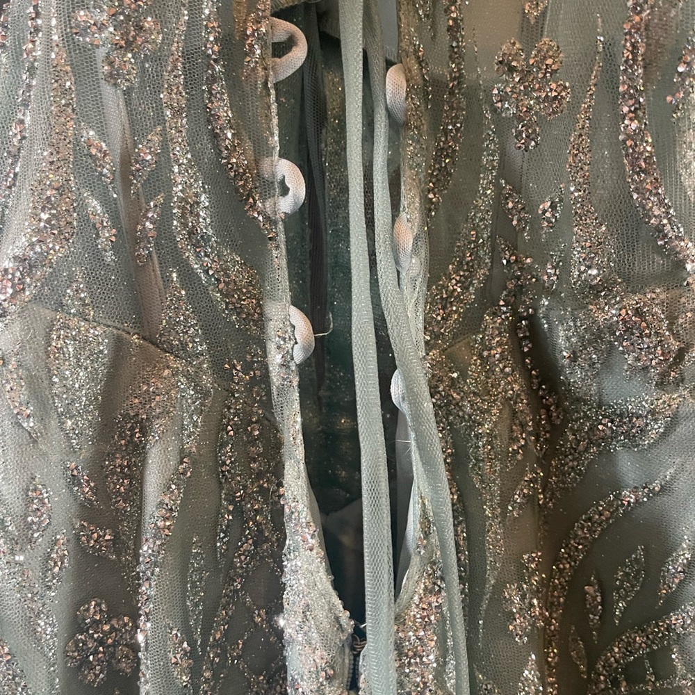 Elegant Green Glitter Prom Dress